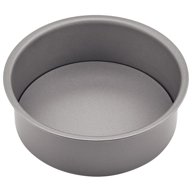 Round cake outlet pan with lid